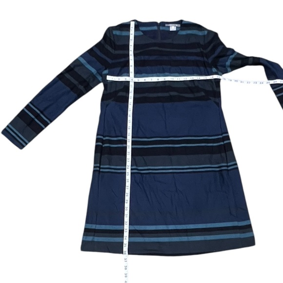 Tegan Blue Striped Knee Length Leggings Knee Dress With Pockets Size 12 Women’s - Picture 4 of 5